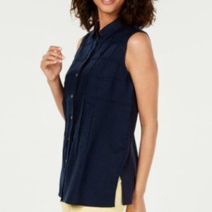 Charter Club Linen Sleeveless Blouse